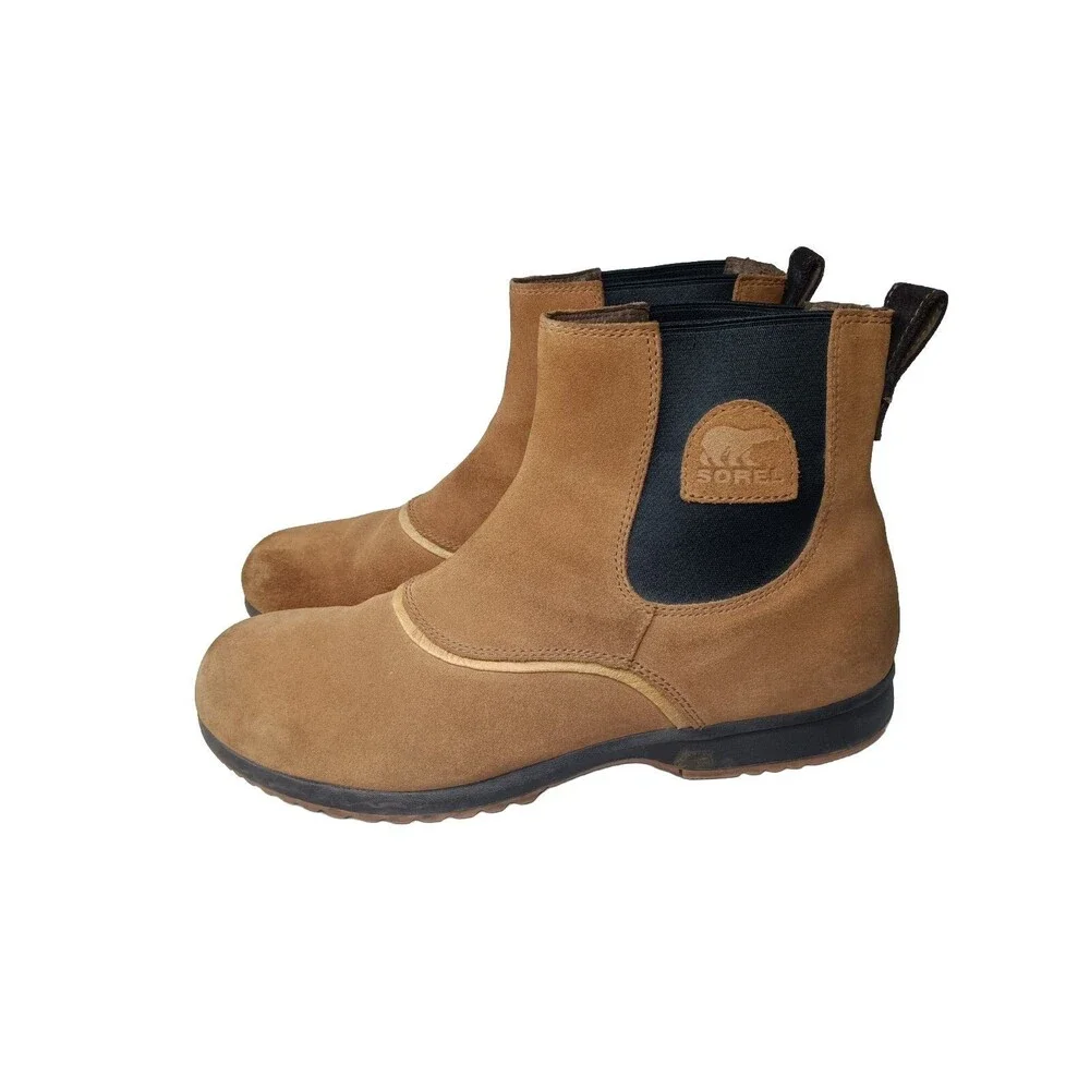 SOREL Chelsea Boot Men's Size 11 M Greely Suede Ankle Boots Brown